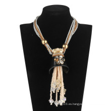 Gran Glory Glass Beads con collar de moda de perlas (XJW13599)